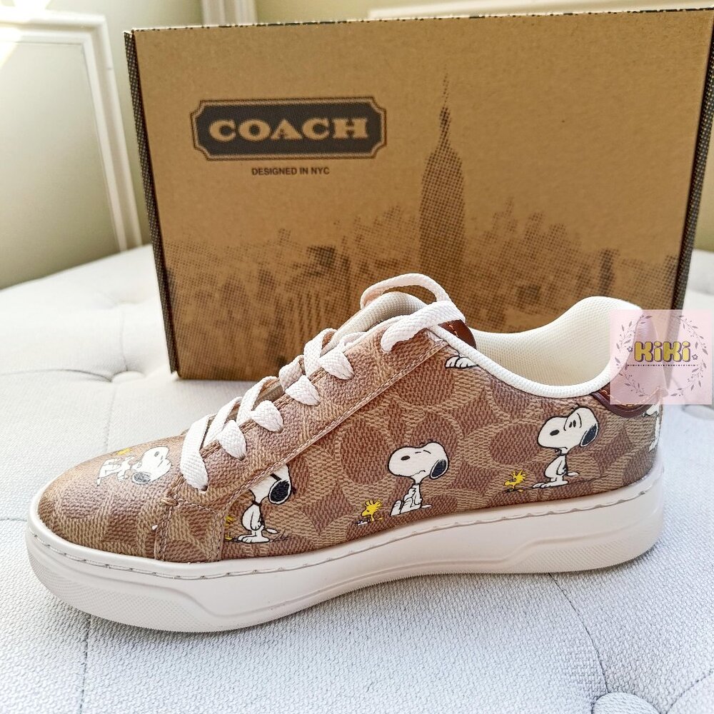 Coach X Peanuts High Line Sneaker In Signature Canvas With Snoopy Print CBZ77 - Picture 9 of 13
